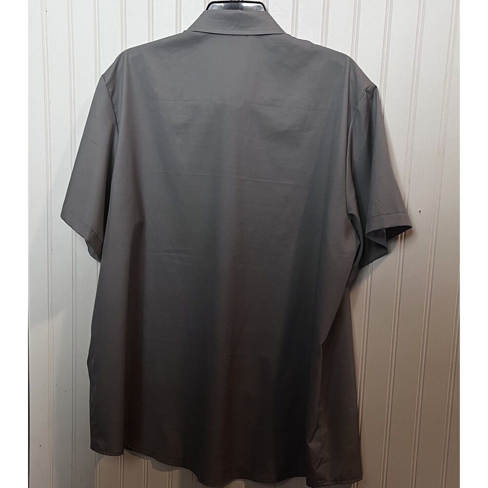 Hawalili Men’s Short Sleeved Button Up Camp Shirt MCM Design Gray Black Size XL - Picture 3 of 8